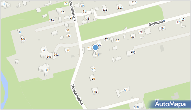 Józefów, Nowowiejska, 45, mapa Józefów