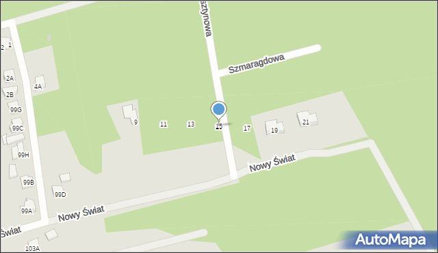 Józefów, Nowy Świat, 15, mapa Józefów