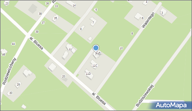 Józefów, Noakowskiego, 11B, mapa Józefów