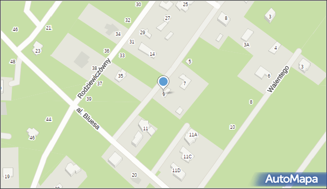 Józefów, Noakowskiego, 9, mapa Józefów