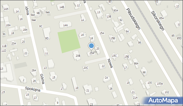 Józefów, Nowa, 20A, mapa Józefów