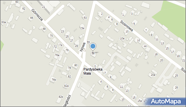 Józefów, Nowa, 56, mapa Józefów