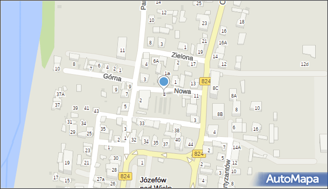 Józefów nad Wisłą, Nowa, 4, mapa Józefów nad Wisłą