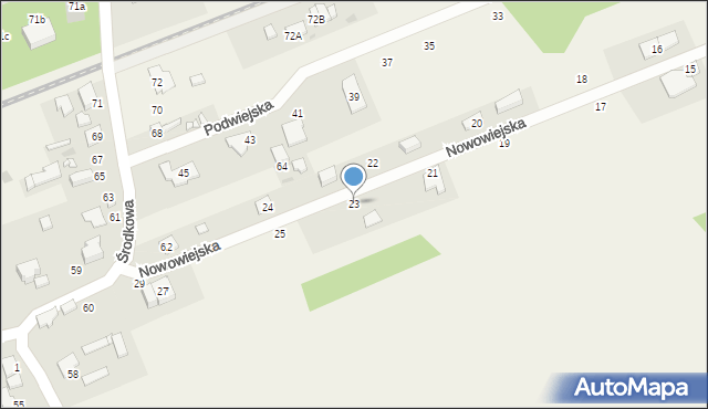 Kady, Nowowiejska, 23, mapa Kady