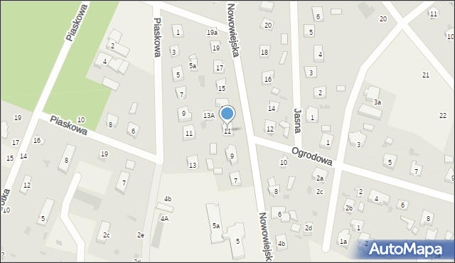 Kaliska, Nowowiejska, 11, mapa Kaliska