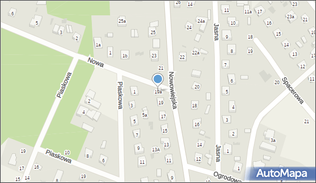 Kaliska, Nowowiejska, 19a, mapa Kaliska