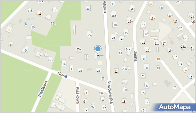 Kaliska, Nowowiejska, 25, mapa Kaliska