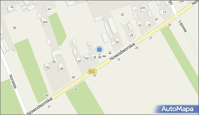 Kałuszyn, Nowodworska, 36, mapa Kałuszyn