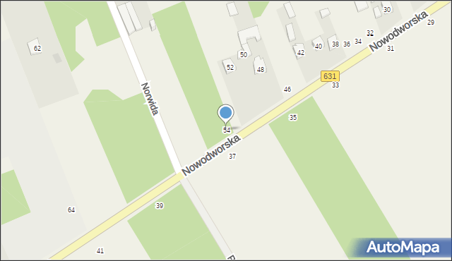 Kałuszyn, Nowodworska, 54, mapa Kałuszyn