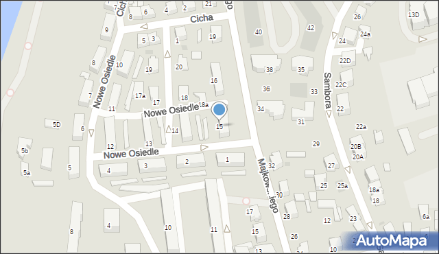 Kartuzy, Nowe Osiedle, 15, mapa Kartuzy