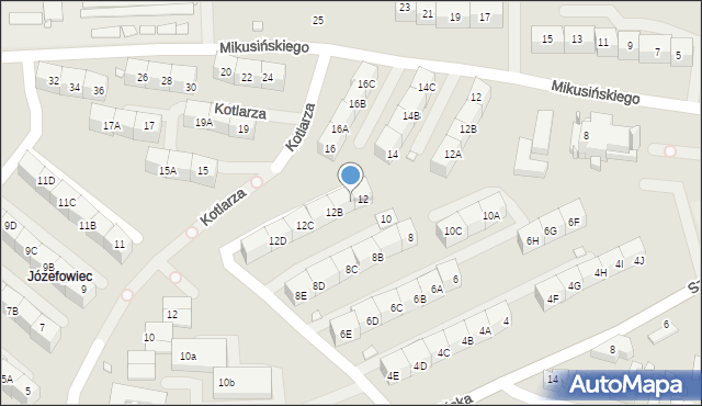 Katowice, Nowowiejskiego Feliksa, 12A, mapa Katowic