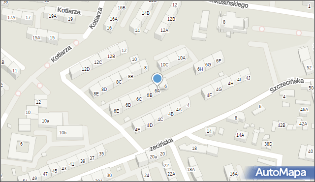 Katowice, Nowowiejskiego Feliksa, 6A, mapa Katowic