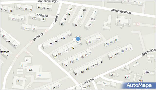 Katowice, Nowowiejskiego Feliksa, 8A, mapa Katowic