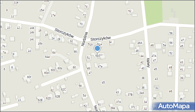 Katowice, Norblina Piotra, 51C, mapa Katowic