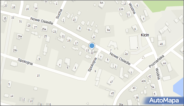 Kicin, Nowe Osiedle, 11, mapa Kicin