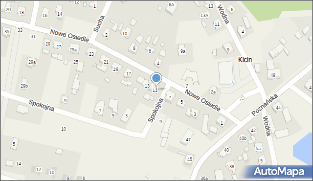 Kicin, Nowe Osiedle, 11A, mapa Kicin