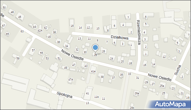 Kicin, Nowe Osiedle, 28, mapa Kicin