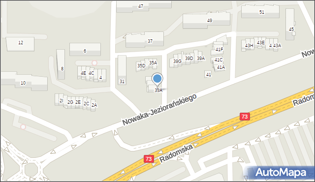 Kielce, Nowaka-Jeziorańskiego Jana, 33A, mapa Kielc