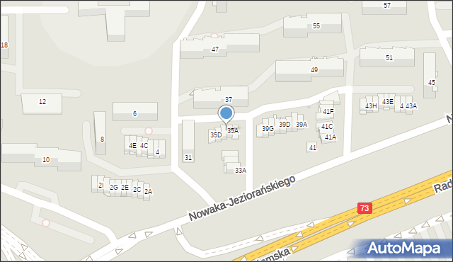 Kielce, Nowaka-Jeziorańskiego Jana, 35B, mapa Kielc