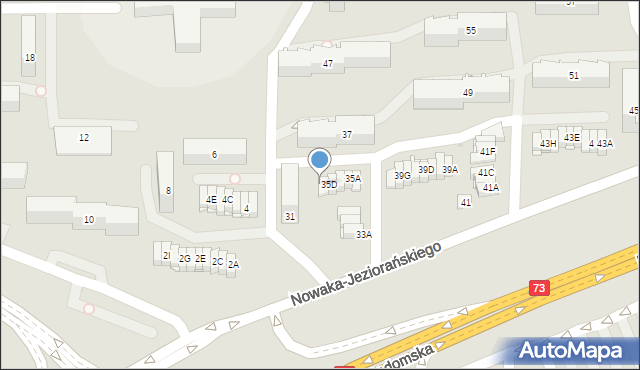 Kielce, Nowaka-Jeziorańskiego Jana, 35E, mapa Kielc