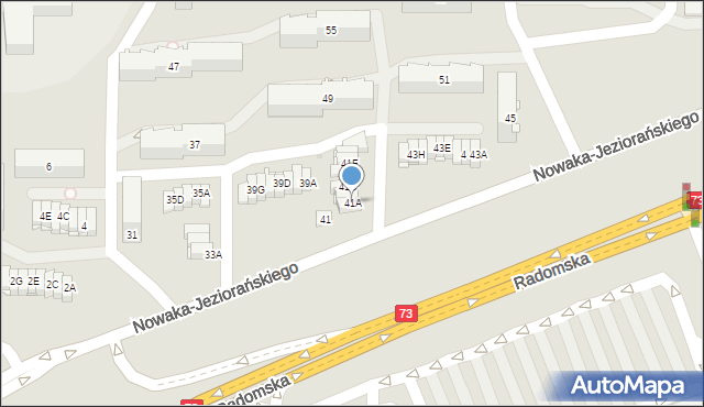 Kielce, Nowaka-Jeziorańskiego Jana, 41A, mapa Kielc