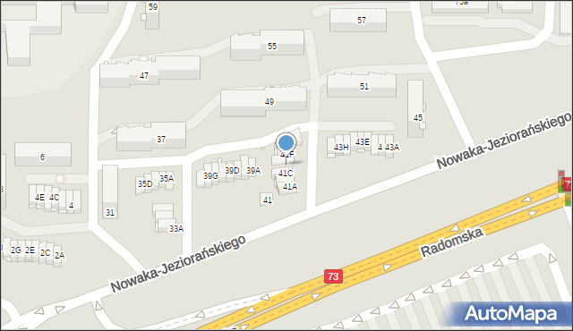 Kielce, Nowaka-Jeziorańskiego Jana, 41D, mapa Kielc