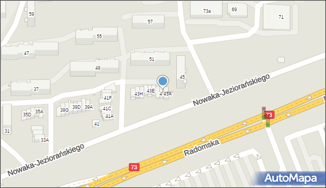 Kielce, Nowaka-Jeziorańskiego Jana, 43B, mapa Kielc