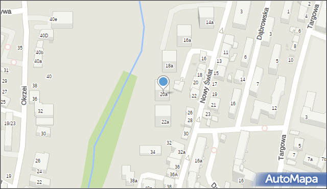 Kielce, Nowy Świat, 20a, mapa Kielc