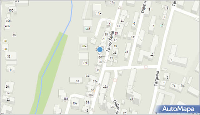 Kielce, Nowy Świat, 26, mapa Kielc