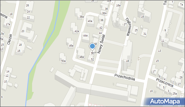 Kielce, Nowy Świat, 50, mapa Kielc