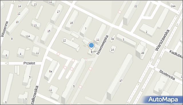 Kielce, Nowowiejska, 9, mapa Kielc
