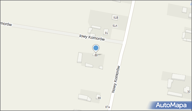 Komorów, Nowy Komorów, 89, mapa Komorów