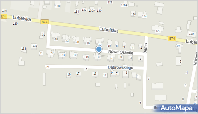 Końskowola, Nowe Osiedle, 11, mapa Końskowola