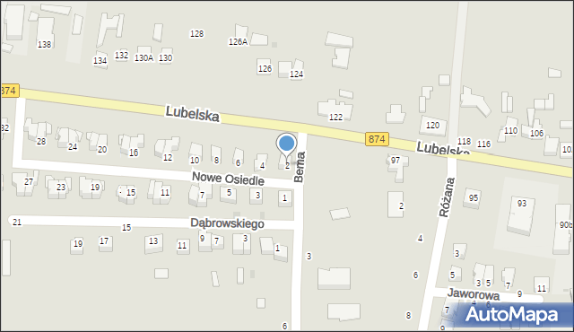 Końskowola, Nowe Osiedle, 2, mapa Końskowola