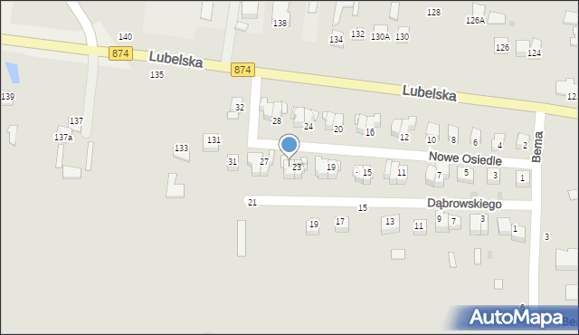 Końskowola, Nowe Osiedle, 25, mapa Końskowola