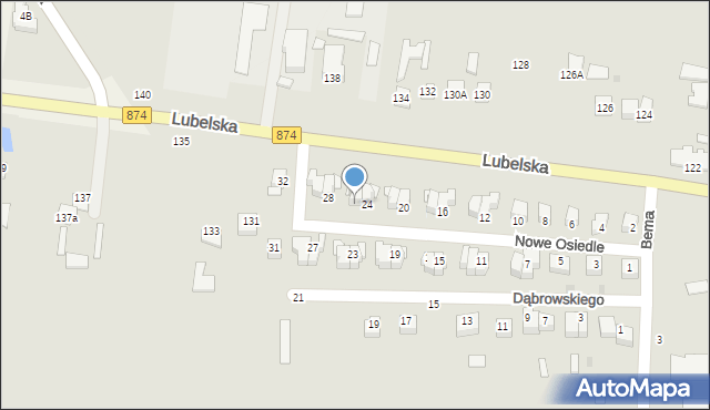 Końskowola, Nowe Osiedle, 26, mapa Końskowola