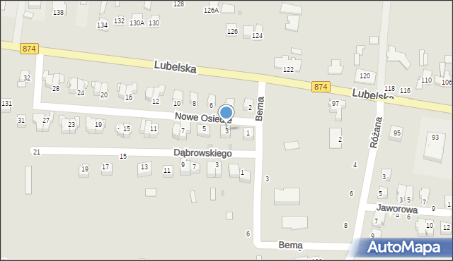 Końskowola, Nowe Osiedle, 3, mapa Końskowola