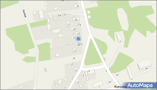 Korczew, Norwida Cypriana Kamila, 19, mapa Korczew