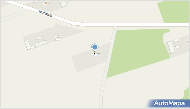 Korczew, Norwida Cypriana Kamila, 71, mapa Korczew