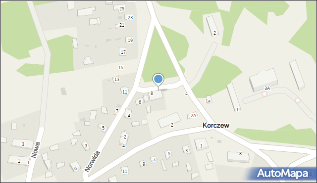Korczew, Norwida Cypriana Kamila, 8a, mapa Korczew