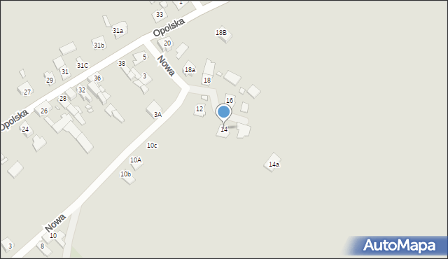 Korfantów, Nowa, 14, mapa Korfantów