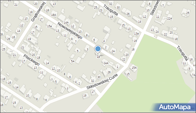 Kościan, Nowowiejskiego Feliksa, 1a, mapa Kościan