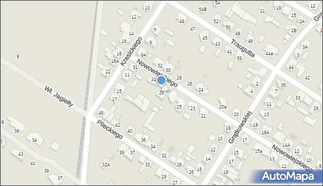Kościan, Nowowiejskiego Feliksa, 29, mapa Kościan