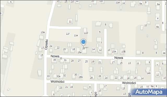 Koszęcin, Nowa, 16, mapa Koszęcin