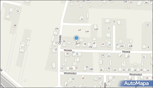 Koszęcin, Nowa, 20, mapa Koszęcin