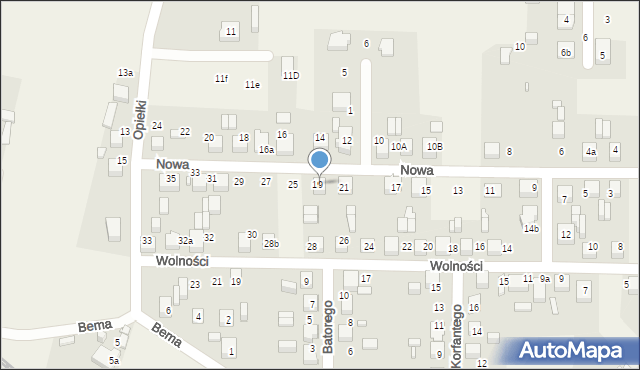 Koszęcin, Nowa, 23, mapa Koszęcin