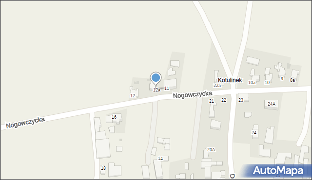 Kotulin, Nogowczycka, 12a, mapa Kotulin