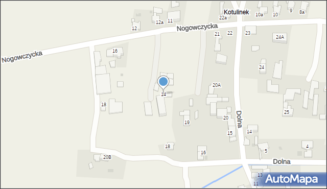 Kotulin, Nogowczycka, 14, mapa Kotulin