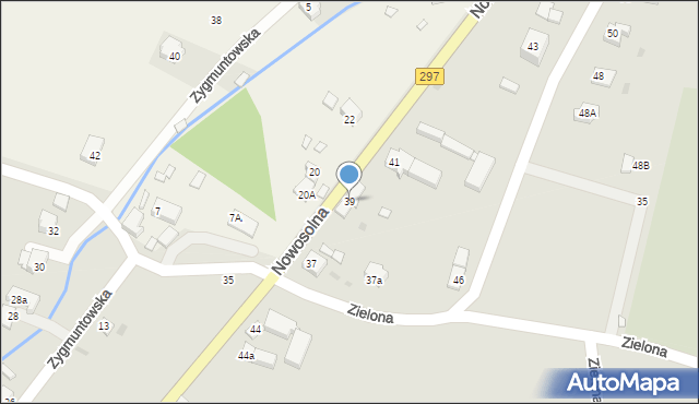 Kożuchów, Nowosolna, 39, mapa Kożuchów