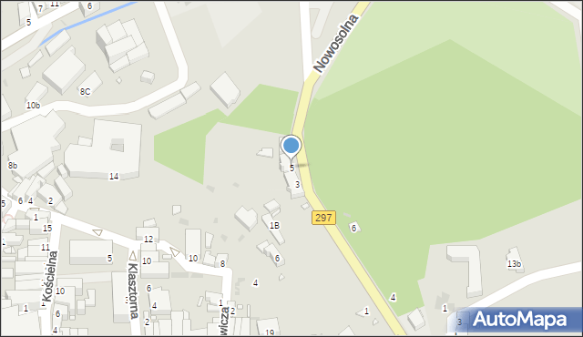 Kożuchów, Nowosolna, 5, mapa Kożuchów